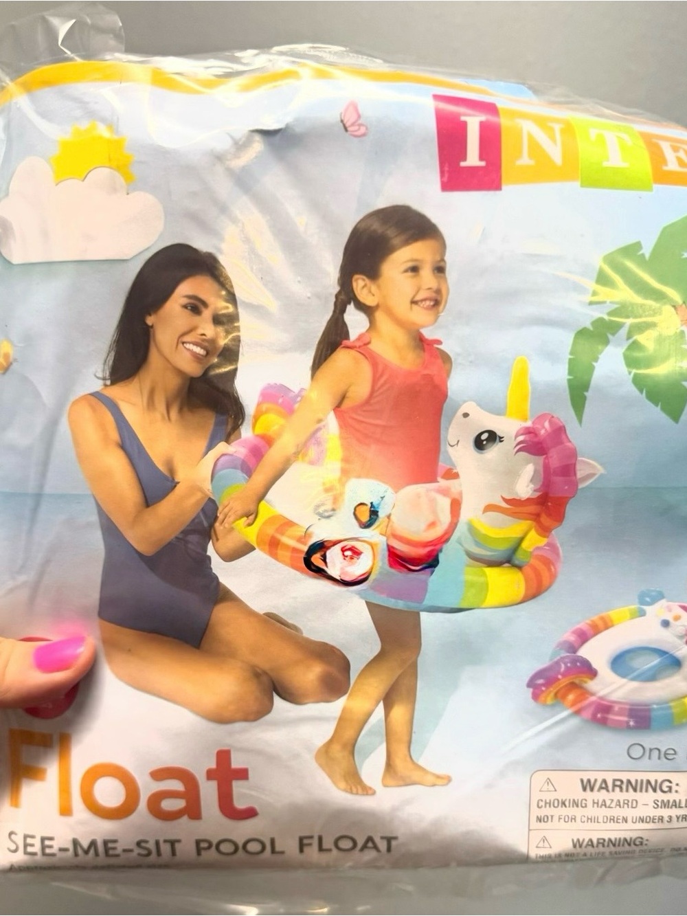 Kids Rainbow Unicorn Pool Float - Multi-Color